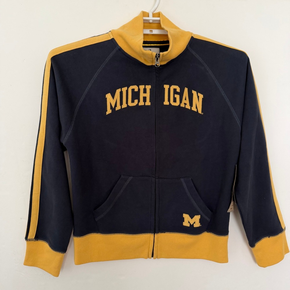 Banner Supply Co Michigan Wolverines College Vault Track Jacket Large Navy Blue